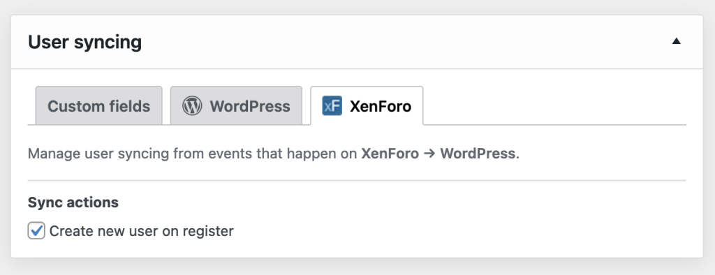 Sync XenForo register to WordPress