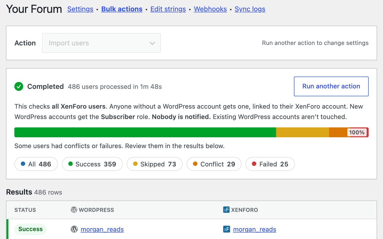Import users from WordPress or XenForo