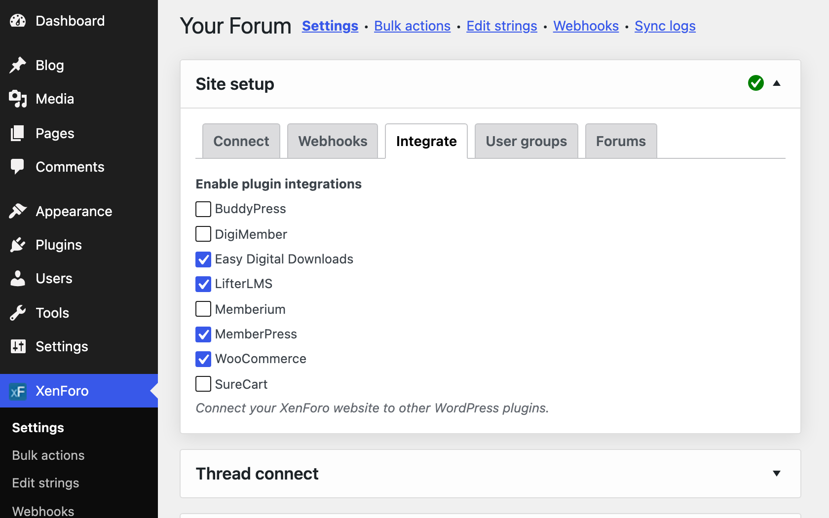 Developer tools in XFtoWP