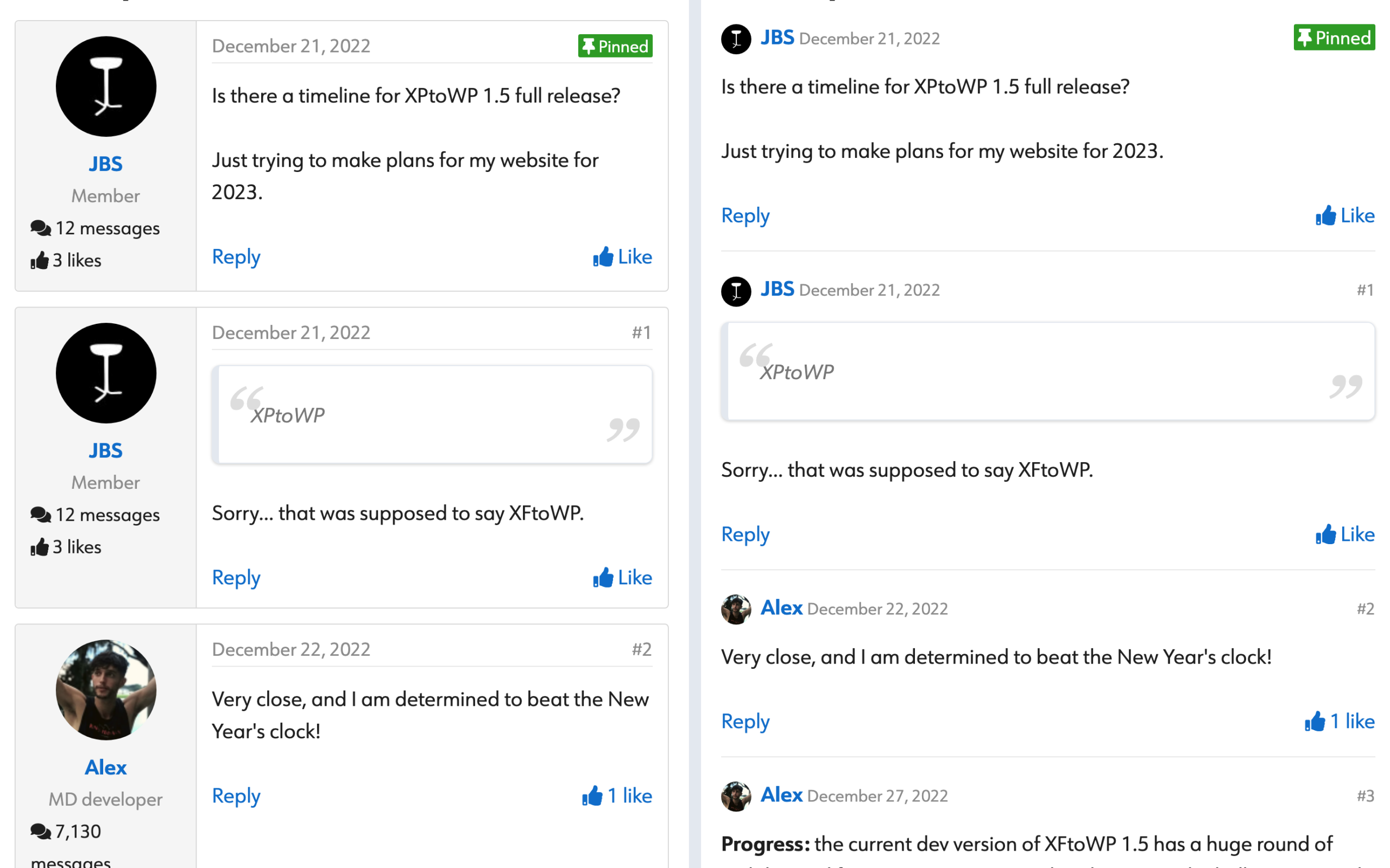 Thread view or Comment view