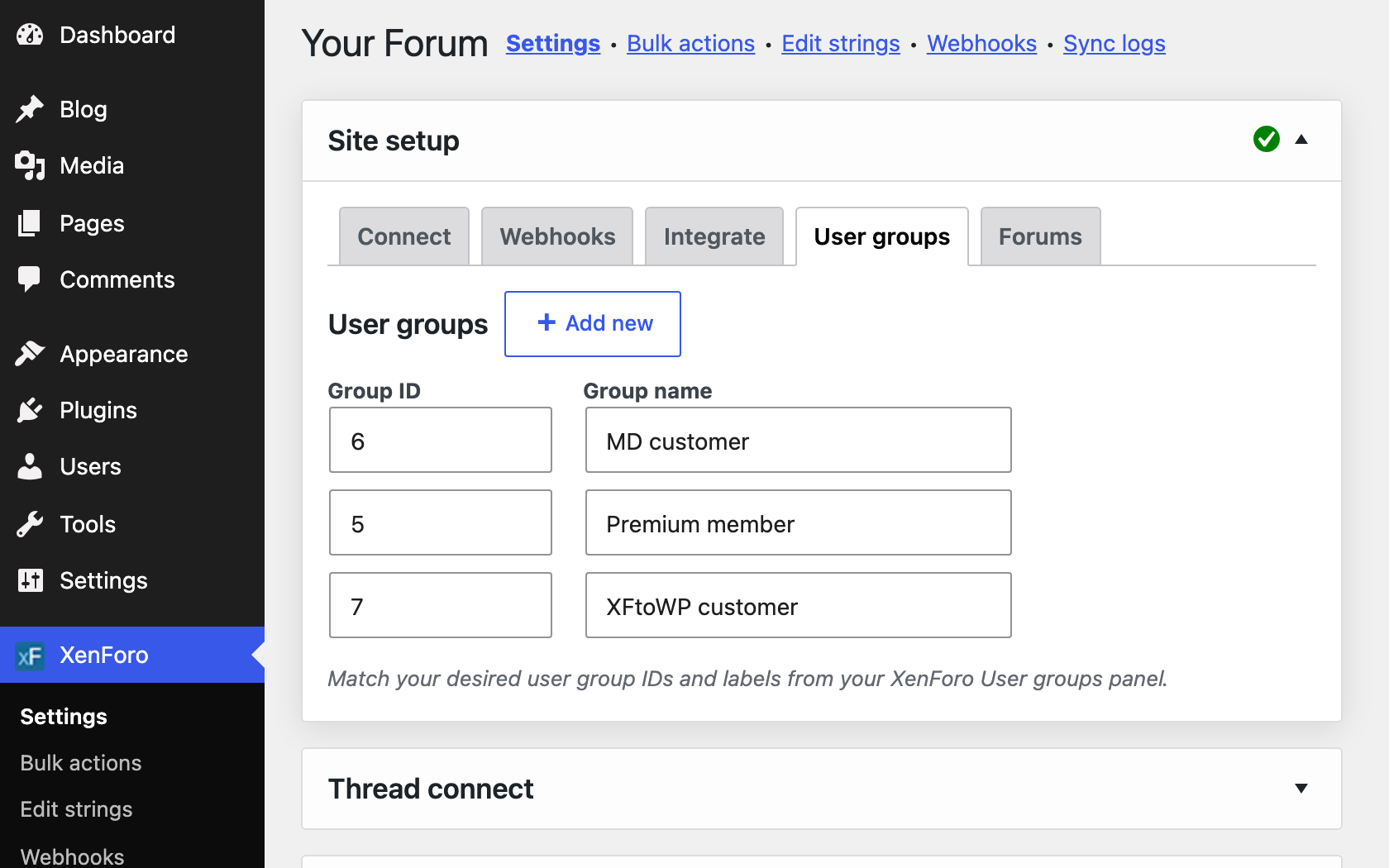 User actions to promote, message and register