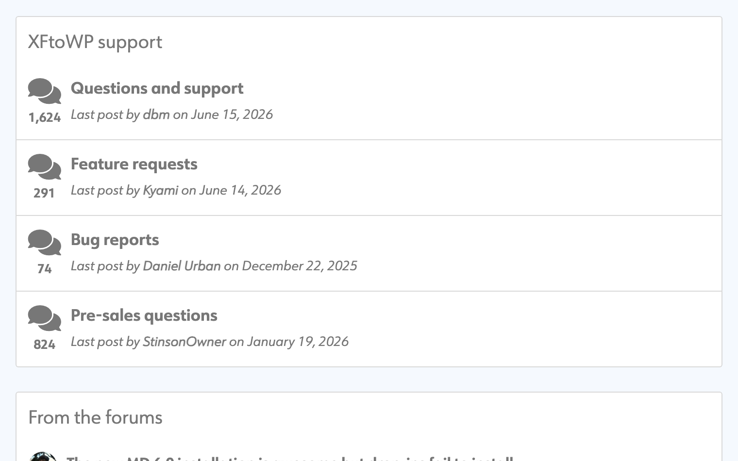 XF Content widget in XFtoWP