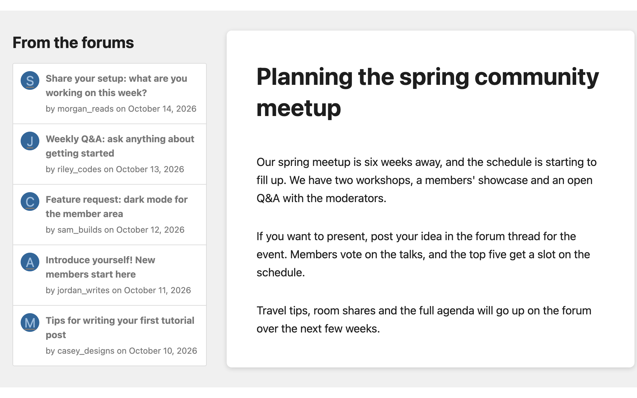 Latest posts from all forums or one forum