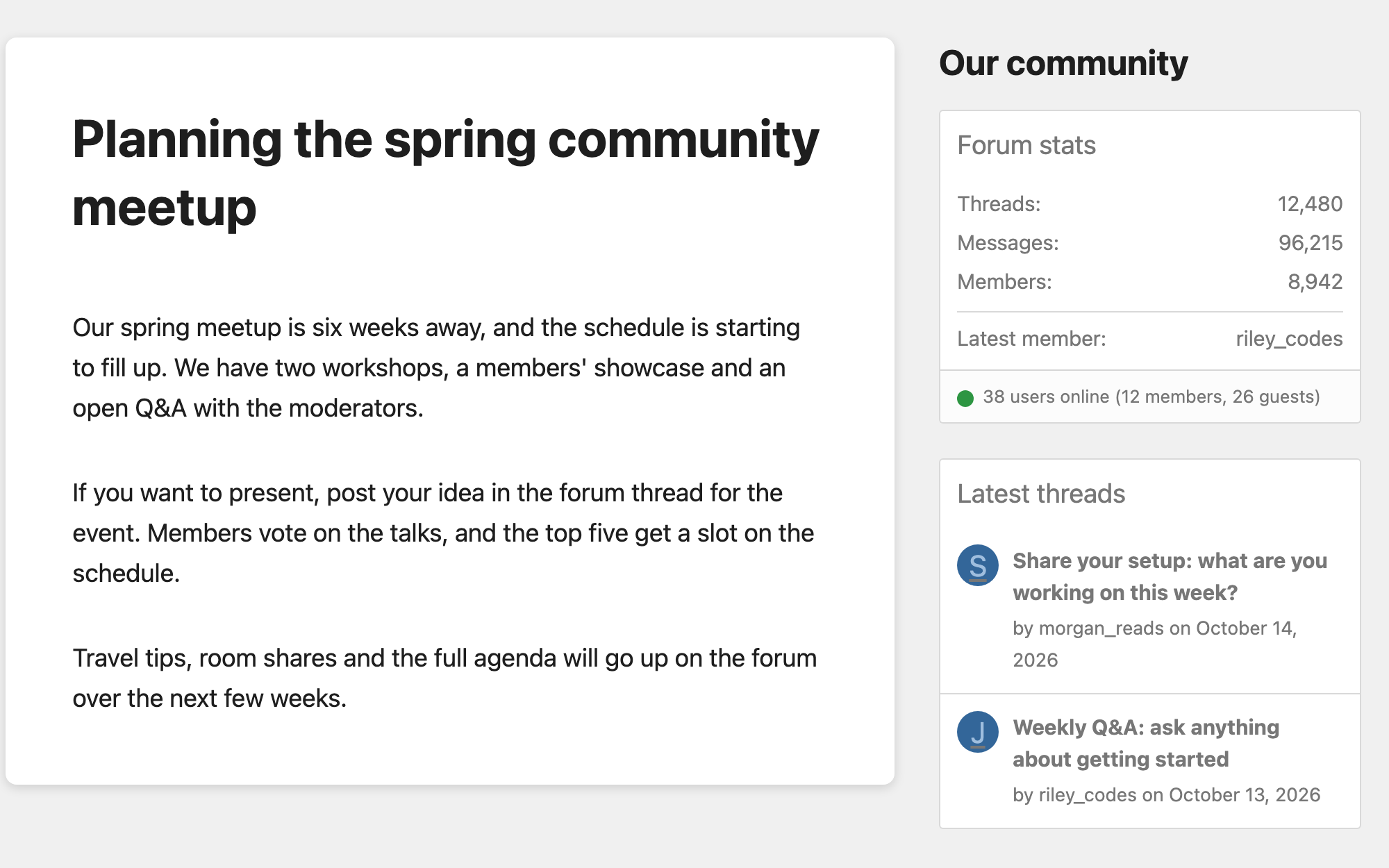 Forum stats in your sidebar